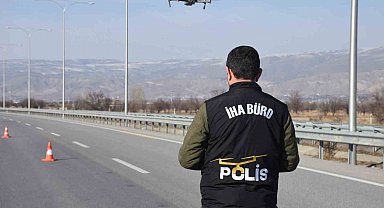 Erzincan'da drone destekli trafik denetimi