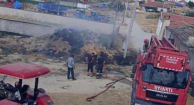 Eskişehir'de saman balyaları yandı
