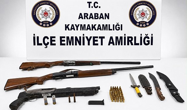 Gaziantep'te 3 adet ruhsatsız tüfek ele geçirildi: 1 gözaltı