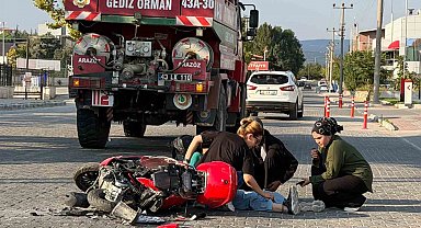 Gediz'de arazöz ile motosiklet çarpıştı: 1 yaralı