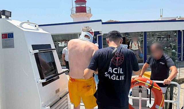 Gezi teknesinde yaralanan vatandaşa Sahil Güvenlikten tıbbi tahliye