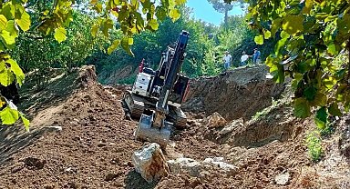 Gümüşova'da heyelan bölgesine müdahale başladı