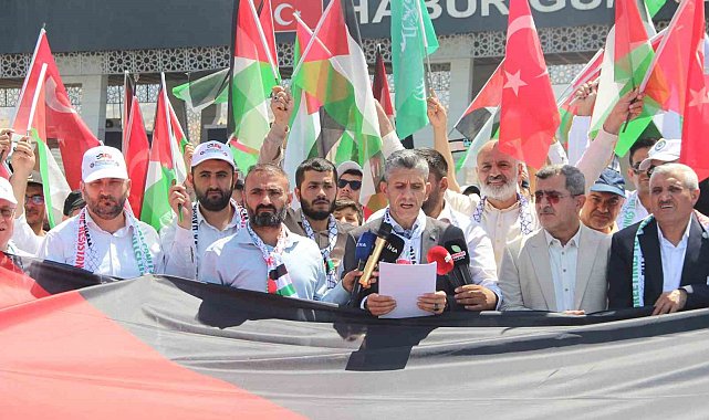 Habur Sınır Kapısı'nda Irak'ta bekletilen "Filistin Konvoyu" için basın açıklaması düzenlendi