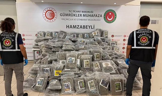 Hamzabeyli'de 287 kilo 910 gram esrar ele geçirildi