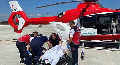 Helikopter ambulans 72 yaşındaki hasta için havalandı