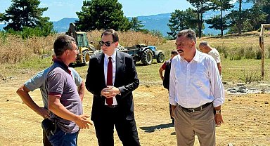 Hisarcık Çatak ve Hocalar köylerinde parke taşı çalışmaları yerinde incelendi