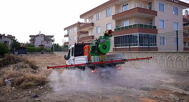 Karatay'da haşereyle mücadeleye hava aracı desteği