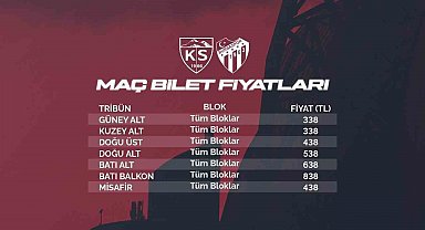 Kayserispor - Bursaspor maç biletleri satışta