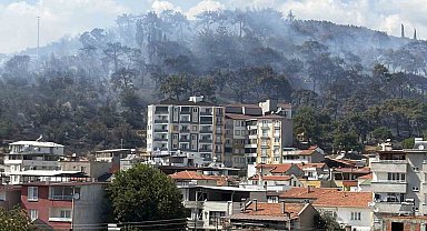 Kazdağları eteklerindeki yangına müdahale sürüyor