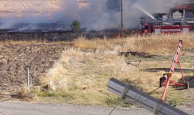 Kırklareli'nde spiral makinesinden çıkan kıvılcımlar yangın çıkardı