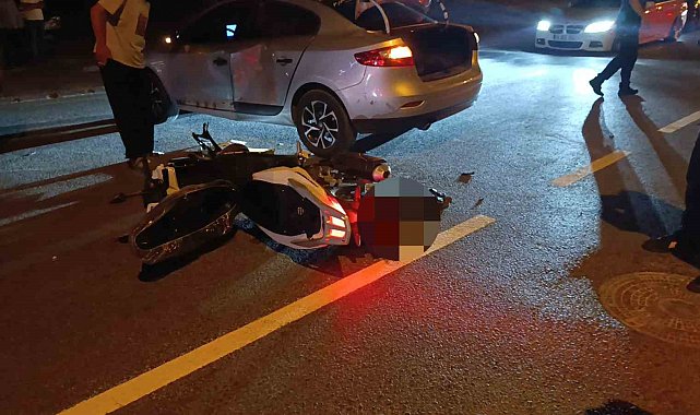 Kırşehir'de ters yöne giren motosiklet otomobile çarptı
