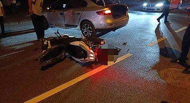 Kırşehir'de ters yöne giren motosiklet otomobile çarptı