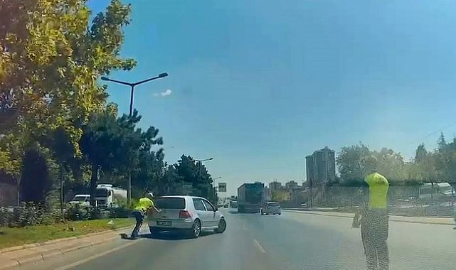 Konya'da arızalanan araç için trafik ekipleri seferber oldu