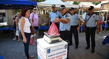 Kuşadası zabıtasından pazar denetimi