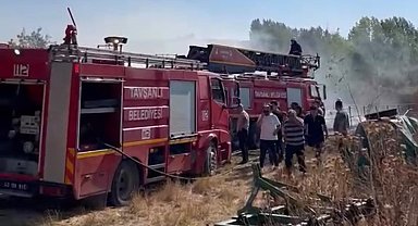 Kütahya'da yangında 400 balya saman kül oldu