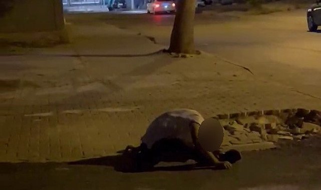 Madde bağımlısı olduğu iddia edilen şahıs sokak ortasında yığılıp kaldı