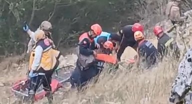 Mağarada yaralanan kadın, askeri helikopterle kurtarıldı