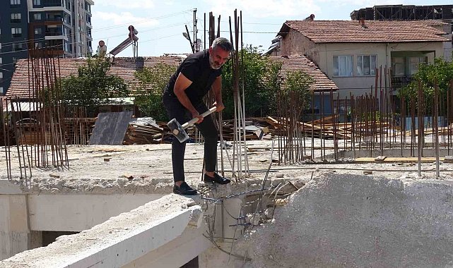 Malatya'da müteahhit kalitesiz beton nedeniyle kendi inşaatını ihbar etti