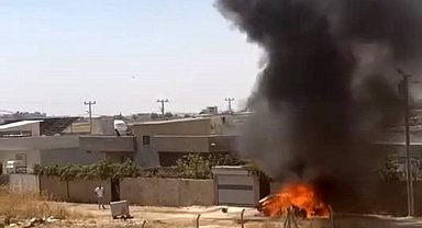 Mardin'de otomobilde patlama sonucu yangın çıktı