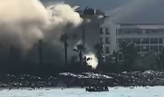 Marmaris'teki otelde baca yangını