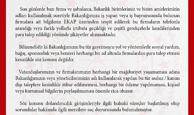 MEB: "Bakanlığımızın sosyal yardım veya bağış adı altında firmalardan para talep etmesi söz konusu değildir"