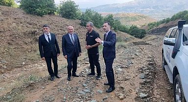 Milletvekili Karaman, Üzümlü'de toprak kayması bölgesini değerlendirdi