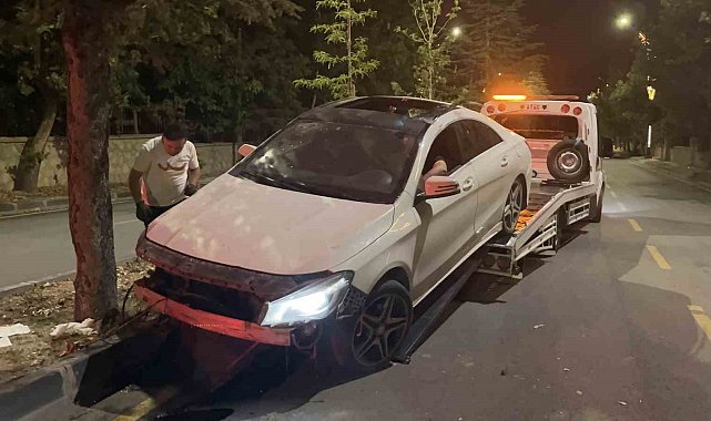 Niğde'de otomobil refüjdeki ağaçlara çarptı: 2 yaralı