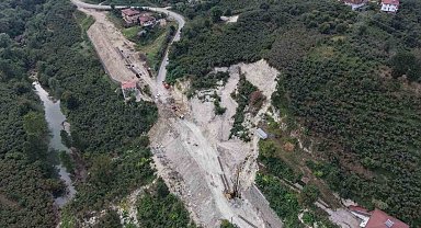 Ordu'yu İç Anadolu'ya bağlayan Akkuş-Niksar kara yolunda fore kazık çalışmaları başladı