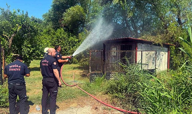 Ortaca'da kulübe yangını