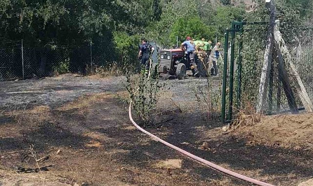 Otluk alandaki yangın ormana sıçramadan söndürüldü