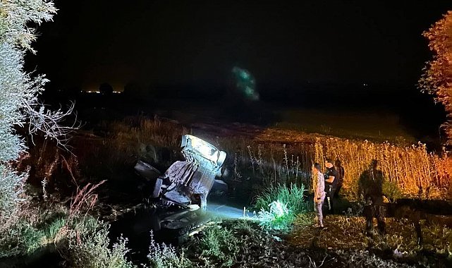 Otomobil su kanalına uçtu: 1 ölü, 3 yaralı