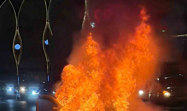 Polatlı'da seyir halindeki otomobil alevlere teslim oldu