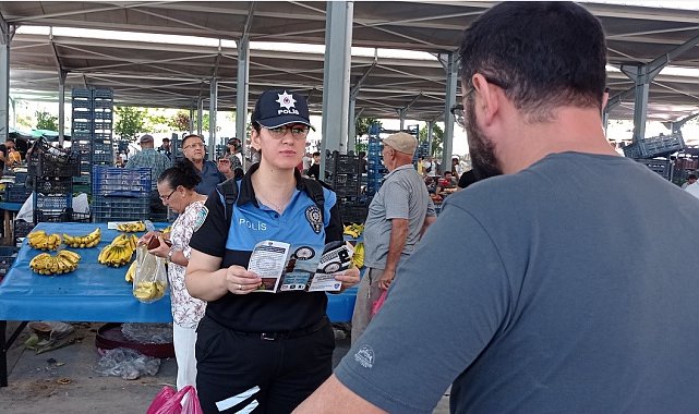 Polisten dolandırıcılık ve suçlara karşı bilgilendirme çalışması
