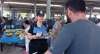 Polisten dolandırıcılık ve suçlara karşı bilgilendirme çalışması