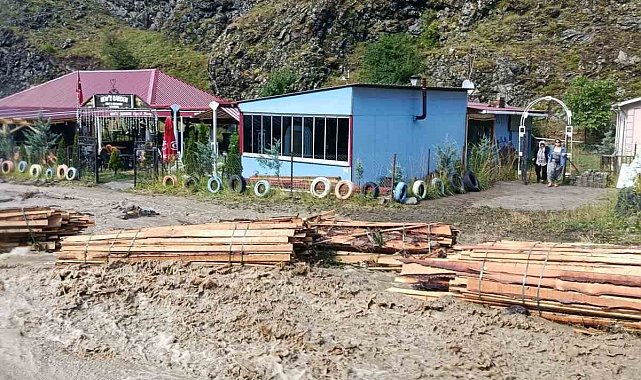 Sağanak yağış Şavşat'ta etkili oldu, cadde ve sokaklar suyla doldu