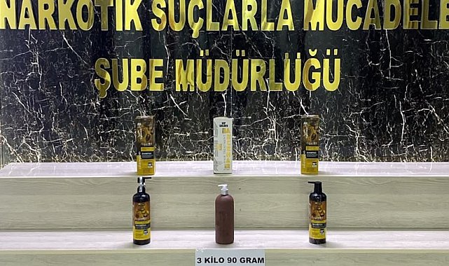 Şampuan şişelerinde 3 kilo sıvı metamfetamin ele geçirildi