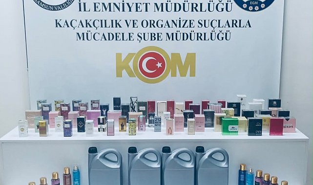 Samsun'da kaçak parfüm ve etil alkol ele geçirildi