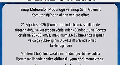 Sinop'un Türkeli ilçesinde boğulma riskine karşı alarm verildi