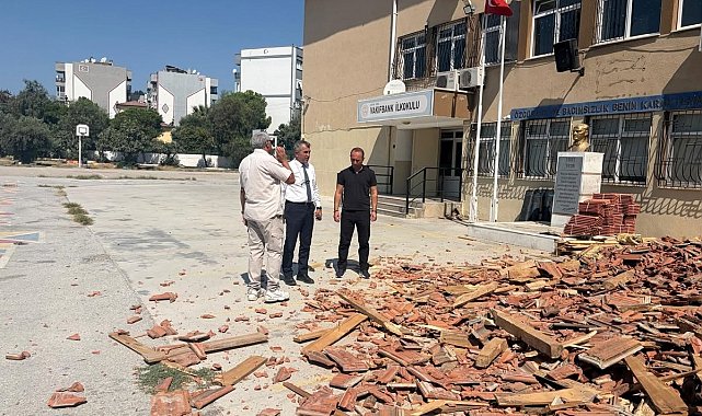 Söke'de okulun çatısı yenileniyor