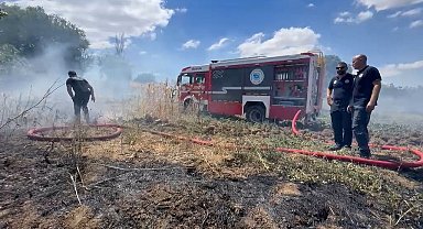 Tekirdağ'da anız yangını 100 dekarlık alana zarar verdi