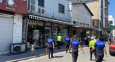 Turgutlu'da kaldırım işgali denetimi