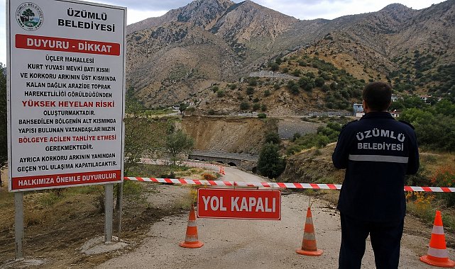 Üzümlü'de heyelan riski nedeniyle bazı yapılar için tahliye uyarısı