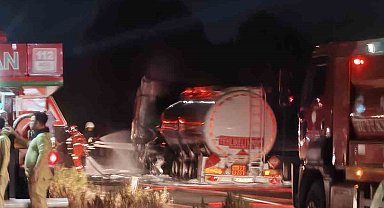 Yakıt tankerinden ormana sıçrayan yangın kontrol altına alındı
