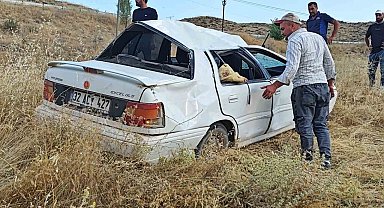 Yalvaç'ta otomobil şarampole devrildi: 1 yaralı