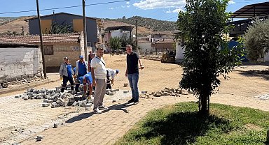 Yenipazar'da parke taşı çalışmaları sürüyor
