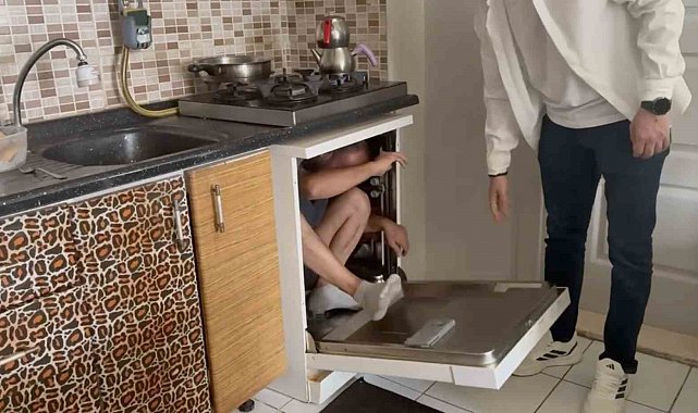 31 yıl hapis cezasıyla aranan hükümlü, bulaşık makinesi içinde yakalandı