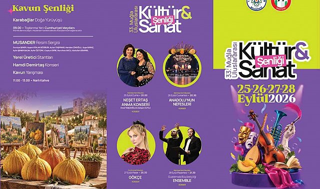 33. Muğla Uluslararası Kültür ve Sanat Şenliği 25 Eylül'de başlıyor