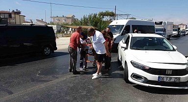 Akaryakıt tankeri otomobille çarpıştı: 1 yaralı