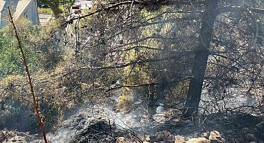 Alanya'da çalılık alanda çıkan yangın söndürüldü