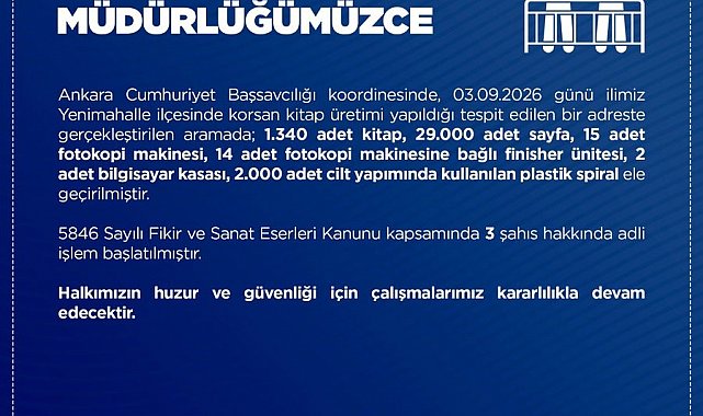 Ankara'da bin 340 adet korsan kitap ele geçirildi